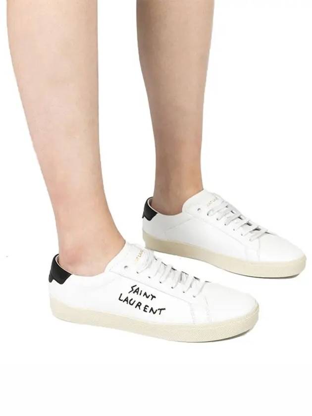 Court Classic Embroidered Low Top Sneakers White - SAINT LAURENT - BALAAN 10