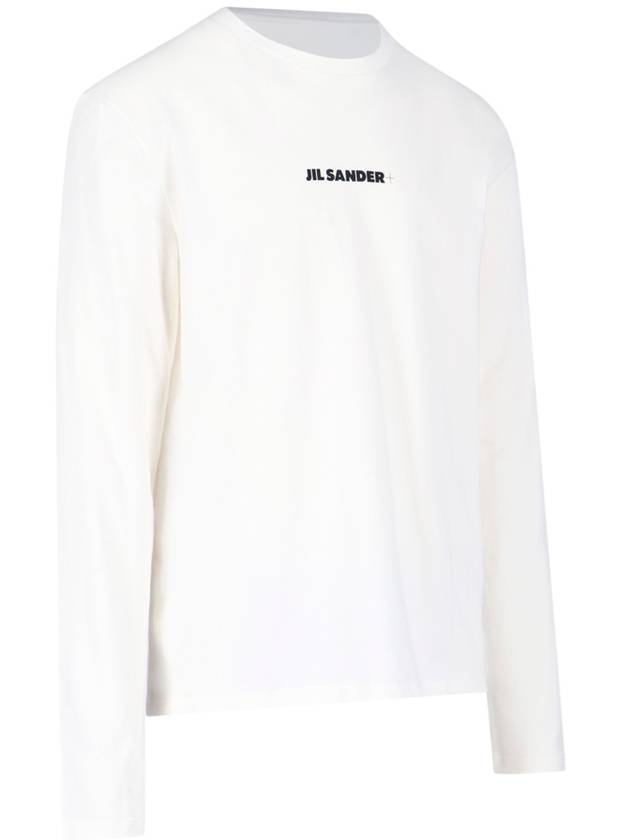 Small Logo Print Long Sleeve T-Shirt White - JIL SANDER - BALAAN 3