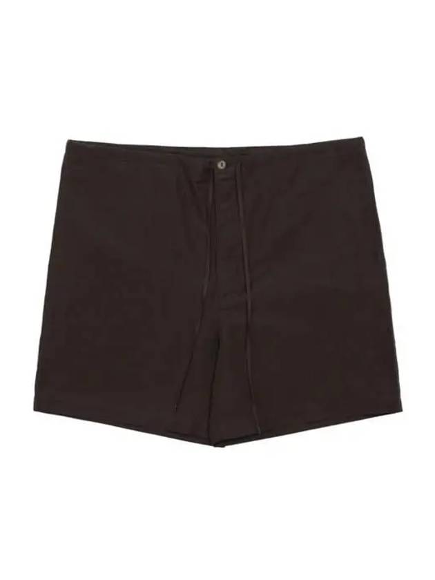 Men's Easy High Density Linen Weather Shorts Dark Brown - AURALEE - BALAAN 2