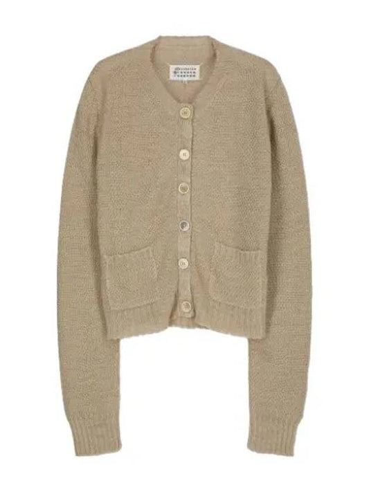 Hemp Basket Weave Knit Cardigan Beige - MAISON MARGIELA - BALAAN 1