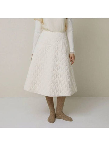 DENIM QUITING SKIRT IV Quilting Ivory - TIBAEG - BALAAN 1