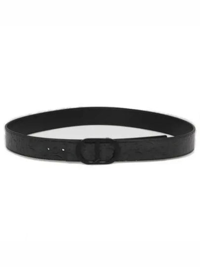 Men's Logo Leather Belt Black - DIOR - BALAAN 2