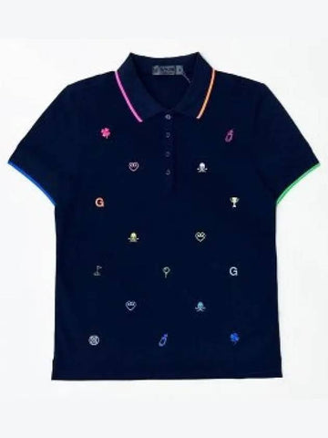 G FORE Pique Short Sleeve Dark Navy G4LS23K802A 1318510 - G/FORE - BALAAN 1