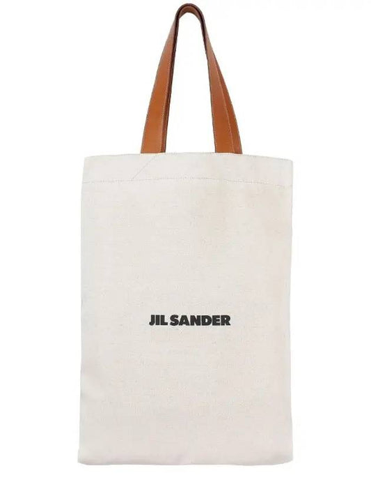 Logo Basic Large Canvas Tote Bag White - JIL SANDER - BALAAN 1