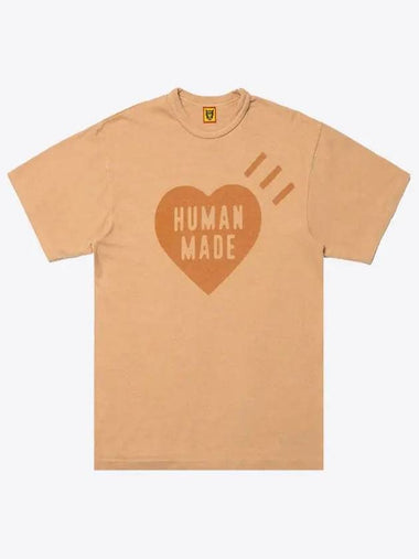 Plant Dyed Short Sleeve T Shirt Beige HM25CS055 - HUMAN MADE - BALAAN 1