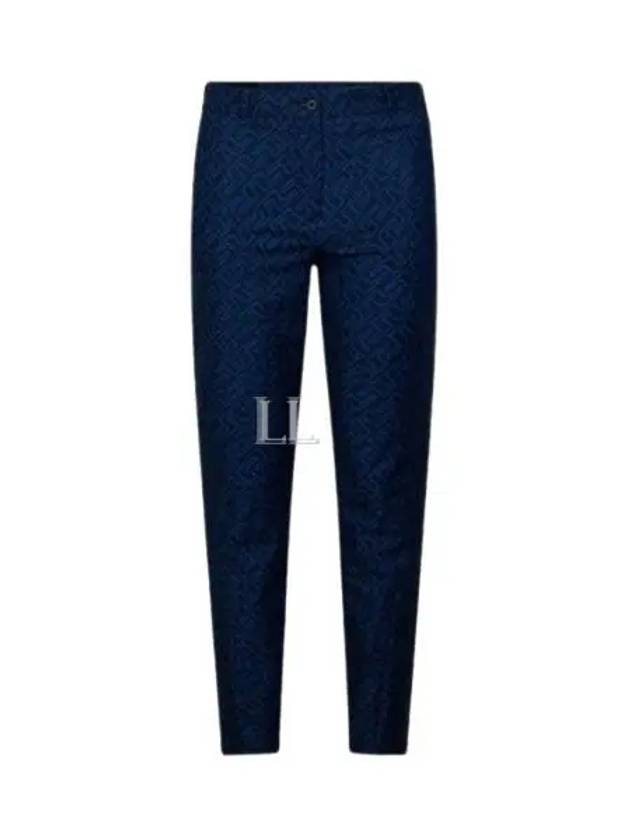 Women's Pia Print Straight Pants Navy - J.LINDEBERG - BALAAN 2