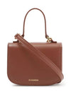 Halo Embossed Logo Detail Leather Mini Cross Bag Brown - JIL SANDER - BALAAN 2