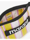 Embroidered Logo Pouch Bag Yellow Pink - ISABEL MARANT - BALAAN 4