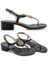 Women's Double G Sandals Black - GUCCI - BALAAN 2