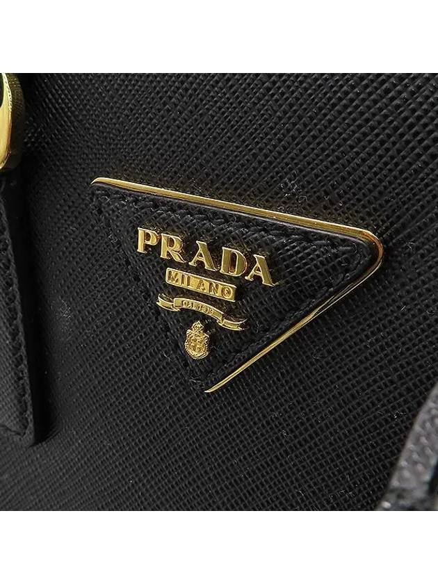 1BA358 Black Saffiano Mini Triangular Logo Tote Bag Cross Strap 2WAY - PRADA - BALAAN 3