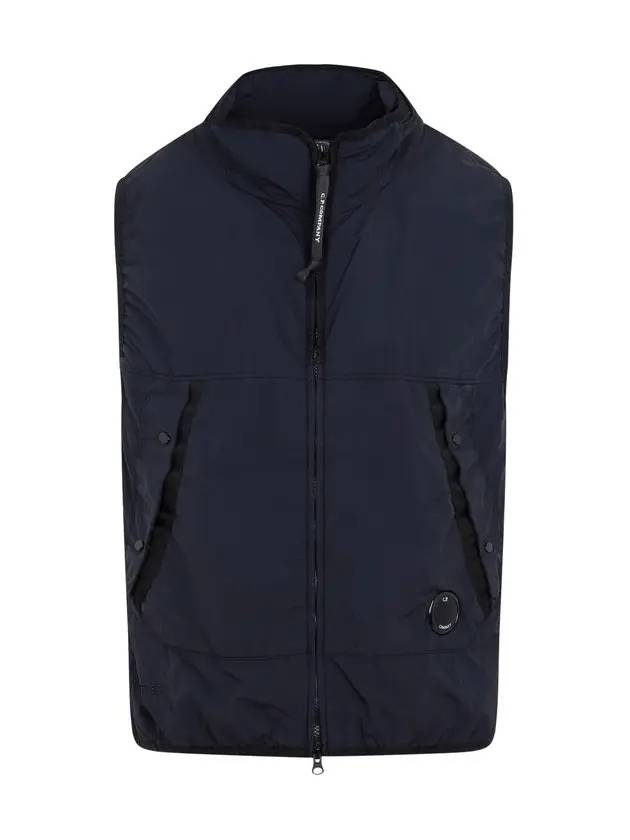 Lenswapen Logo Zip-Up Vest Navy - CP COMPANY - BALAAN.