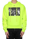 Men's Logo Print Cotton Hoodie Green - OFF WHITE - BALAAN 3