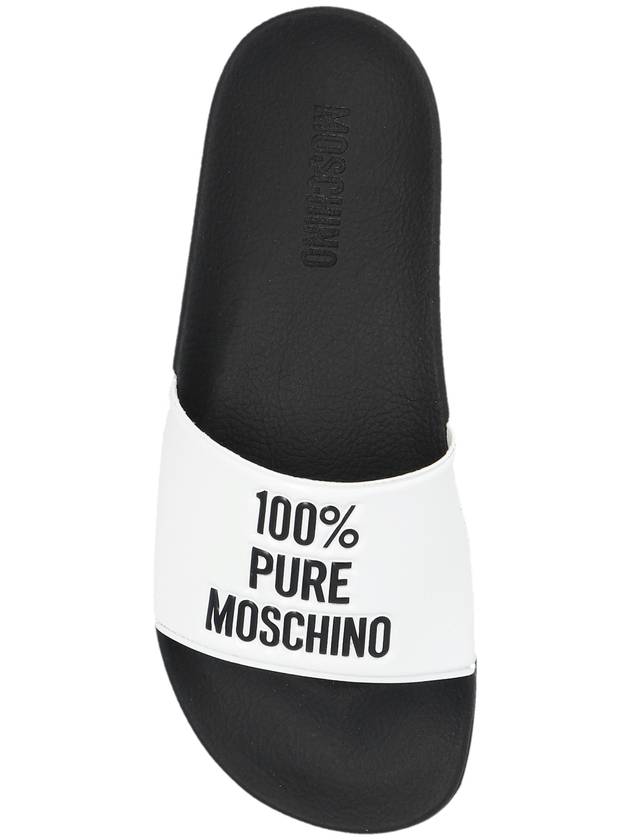 Moschino Slides With Logo, Women's, White - MOSCHINO - BALAAN 6