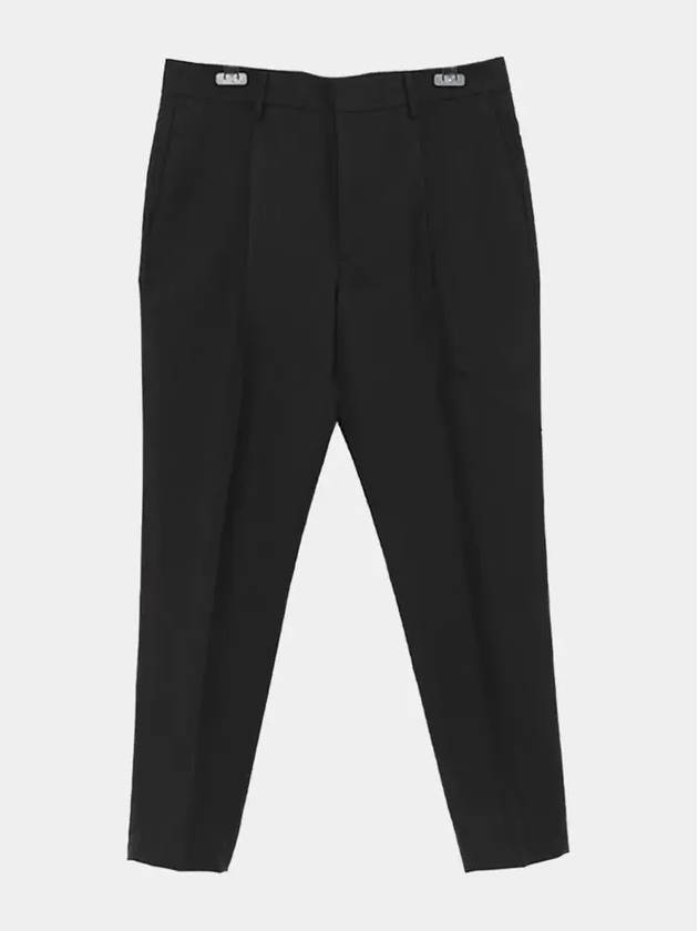 Men's Mohair Wool Straight Pants Black - PRADA - BALAAN 3