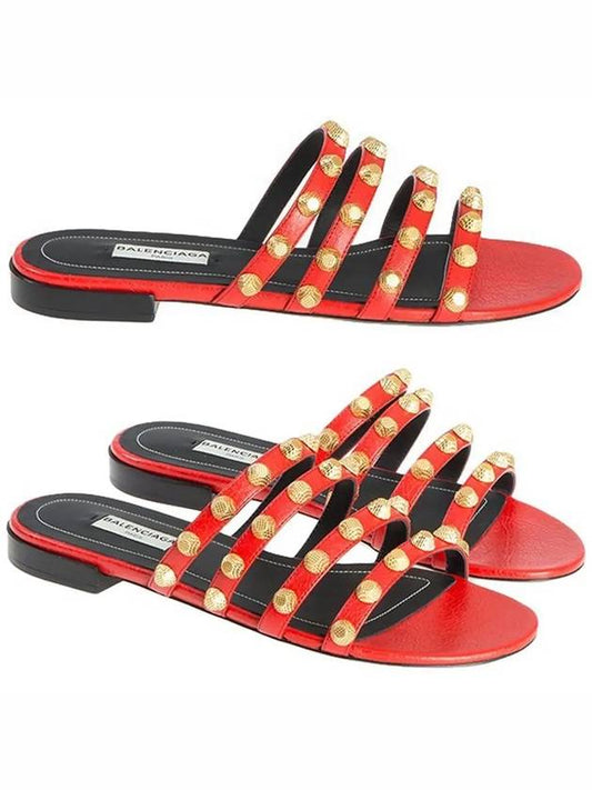 Stud Strap Slippers Red - BALENCIAGA - BALAAN 2