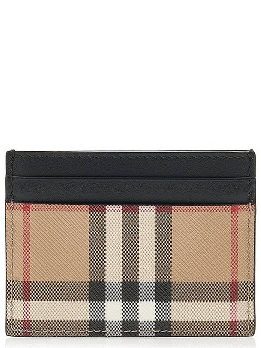 Vintage Check Leather Card Wallet Beige - BURBERRY - BALAAN 2