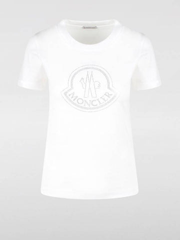 T-shirt Moncler in cotone con logo di strass - MONCLER - BALAAN 1