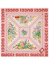 Women's Floral Print Silk Scarf Pink - GUCCI - BALAAN.