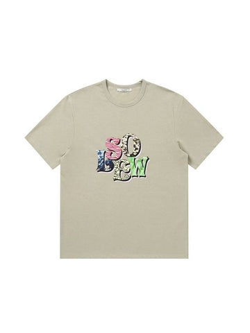 Logo Graphic Short Sleeve T-shirt Light Khaki - SOLEW - BALAAN 1