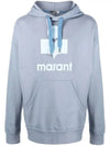 Miley Big Logo Oversized Hoodie Grayish Blue - ISABEL MARANT - BALAAN 1