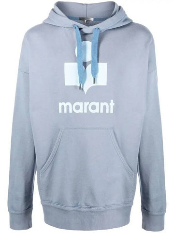 Miley Big Logo Oversized Hoodie Grayish Blue - ISABEL MARANT - BALAAN 1