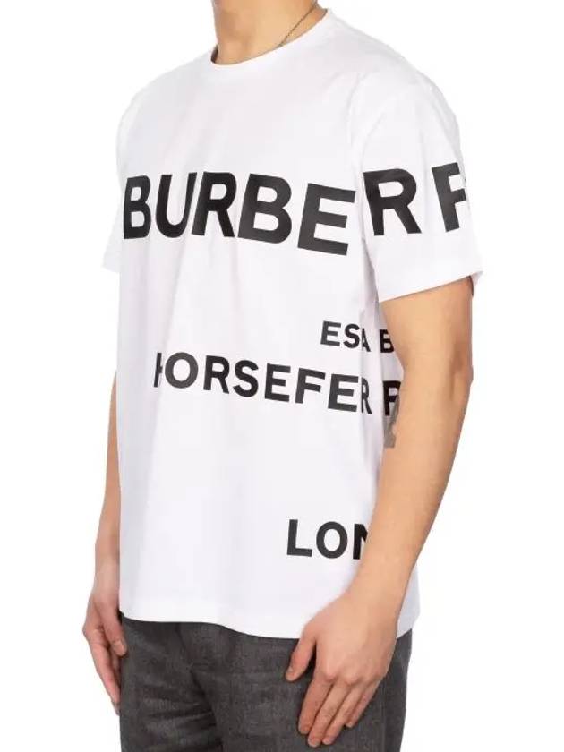 Men's Horseferry Logo Overfit Short Sleeve T-Shirt White - BURBERRY - BALAAN 4