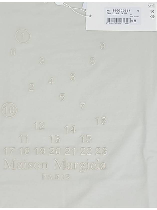 Numeric Embroidered Logo Mako Cotton Short Sleeve T-Shirt White - MAISON MARGIELA - BALAAN 4