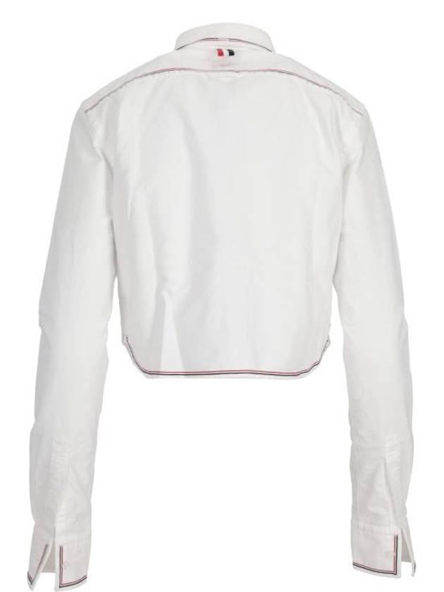 Classic cropped point collar shirt white - THOM BROWNE - BALAAN 5