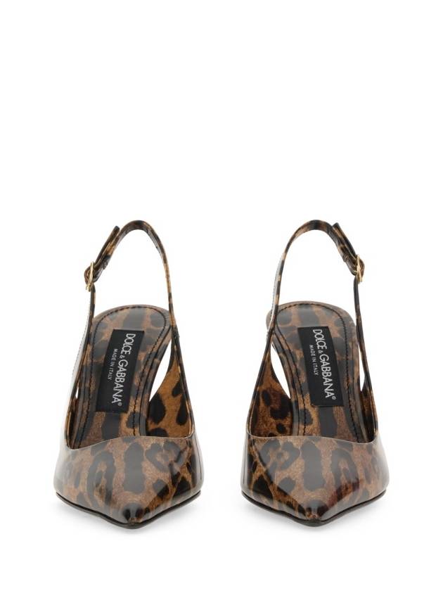 Leopard Print Polished Calfskin Slingback Heel Brown - DOLCE&GABBANA - BALAAN 5