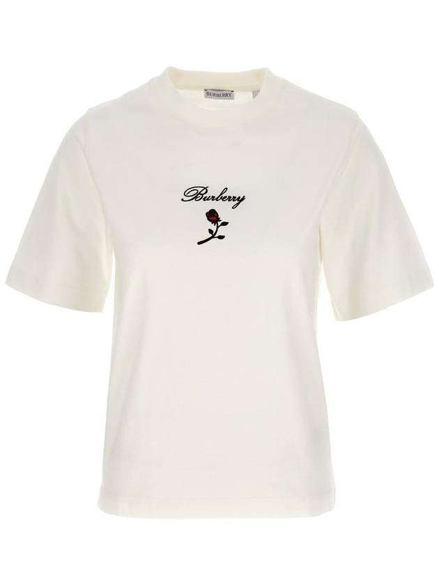 24 ss T-shirt WITH Embroid Flock Rose 8083647 B7264 B0230979125 - BURBERRY - BALAAN 2