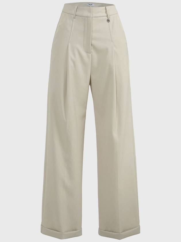 Crocus One Tuck Roll up Slacks Cream - MICANE - BALAAN 9