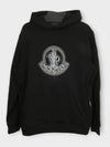 Logo Motif Hoodie Black - MONCLER - BALAAN 3