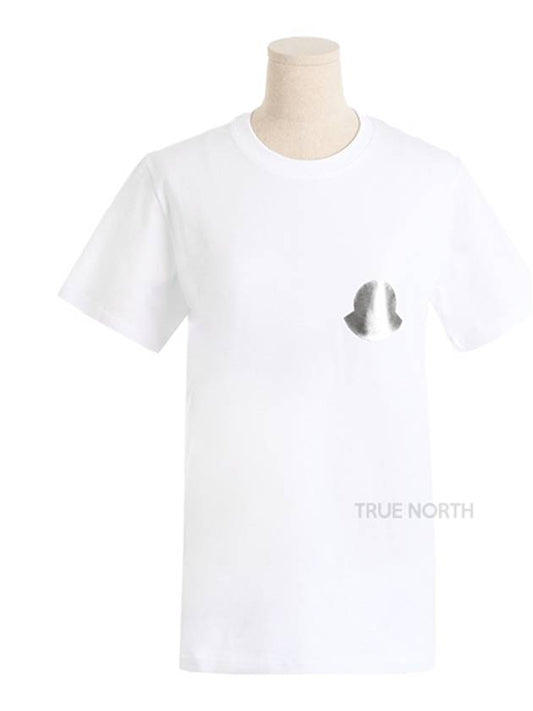Silver Logo Short Sleeve T-Shirt White - MONCLER - BALAAN.