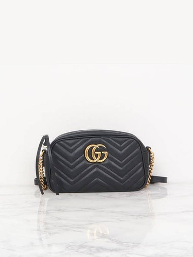 Marmont Matelasse Small Black Cross Bag 447632 - GUCCI - BALAAN 1