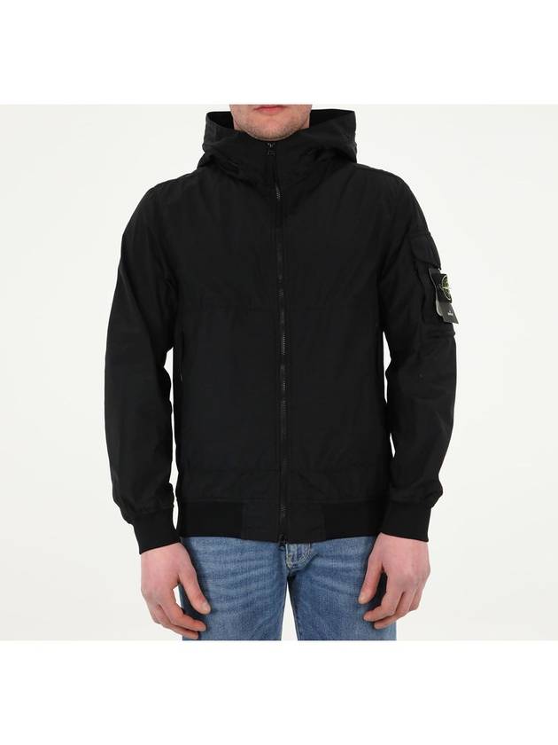 Men's Wappen Patch Naslan Watro Hooded Jacket Black - STONE ISLAND - BALAAN 3