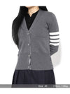 Cotton 4-Bar Milano Classic V-Neck Cardigan Medium Grey - THOM BROWNE - BALAAN 6