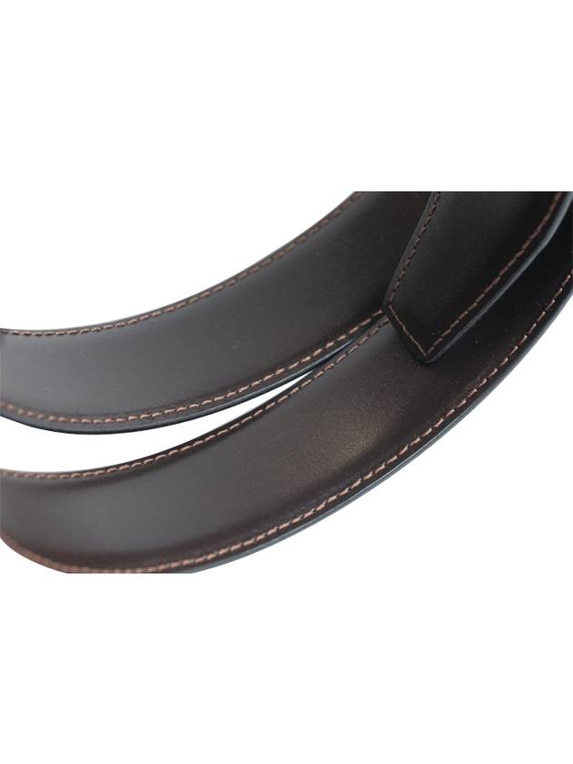 Horseshoe Buckle Reversible Leather Belt Black Brown - MONTBLANC - BALAAN 5