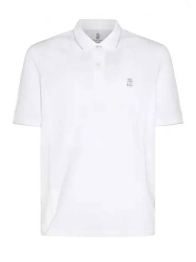 Embroidered Logo Short Sleeve Polo Shirt White - BRUNELLO CUCINELLI - BALAAN 2