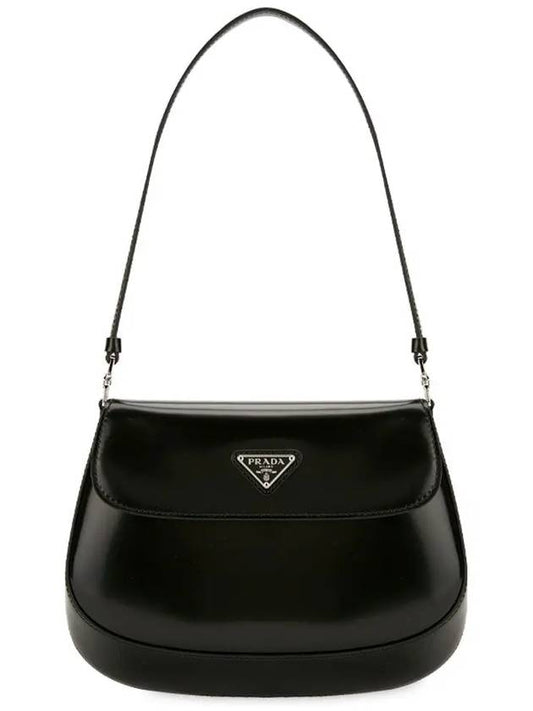 Cleo Brushed Flap Shoulder Bag Black - PRADA - BALAAN 2