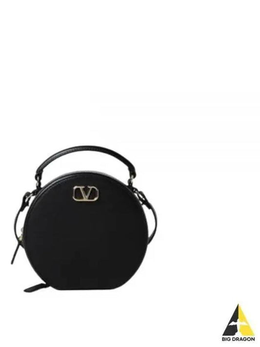 V Logo Signature Round Mini Bag Black - VALENTINO - BALAAN 2