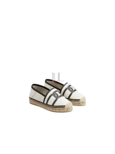 Kate Canvas Leather Espadrilles Shoes White - TOD'S - BALAAN 2