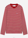 Fox Logo Stripe Long Sleeve T-Shirt Red - MAISON KITSUNE - BALAAN 2