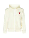 Red Heart Wappen Zip-Up Hoodie White - COMME DES GARCONS - BALAAN 1