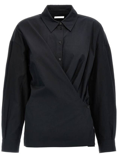 Straight Collar Twisted Shirt Black - LEMAIRE - BALAAN 2