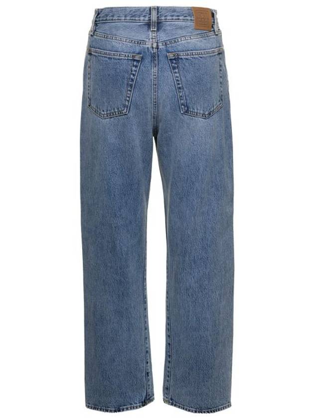 Women's Twisted Seam Denim Straight Jeans Blue - TOTEME - BALAAN 3