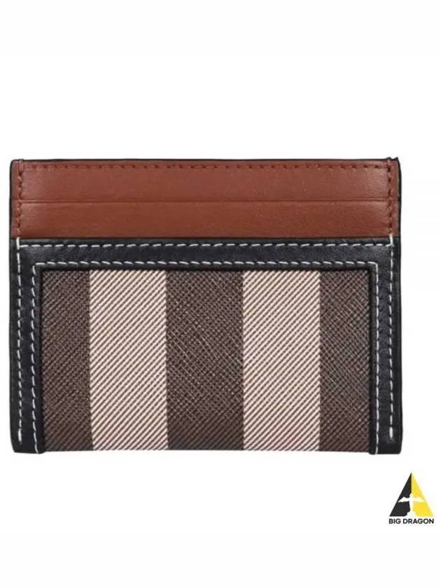 Check Two-Tone Leather Card Wallet Dark Birch Brown - BURBERRY - BALAAN 2