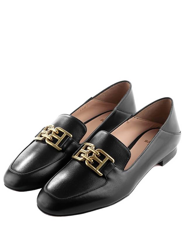 Ella Gold BB Logo Loafers WF1021 VT005 U901 Black - BALLY - BALAAN.