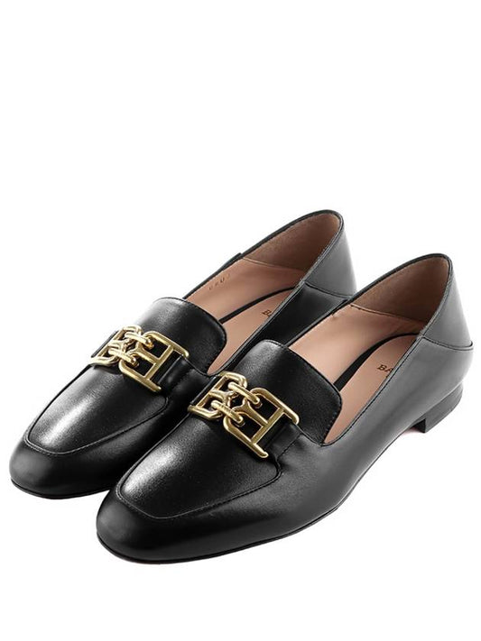 Ella Gold BB Logo Loafers WF1021 VT005 U901 Black - BALLY - BALAAN 2