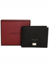 Bevye Logo Recycled Leather Half Wallet Black - BALLY - BALAAN 6