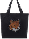 Fox Head Print Tote Bag Black - MAISON KITSUNE - BALAAN 3